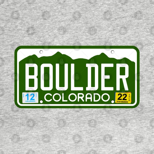 Colorado License Plate Tee - BOULDER, CO by South-O-Matic